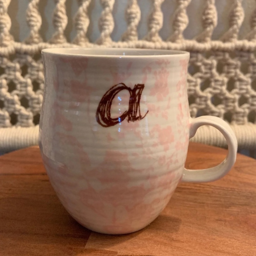 Anthropologie Monogram Mug Letter A